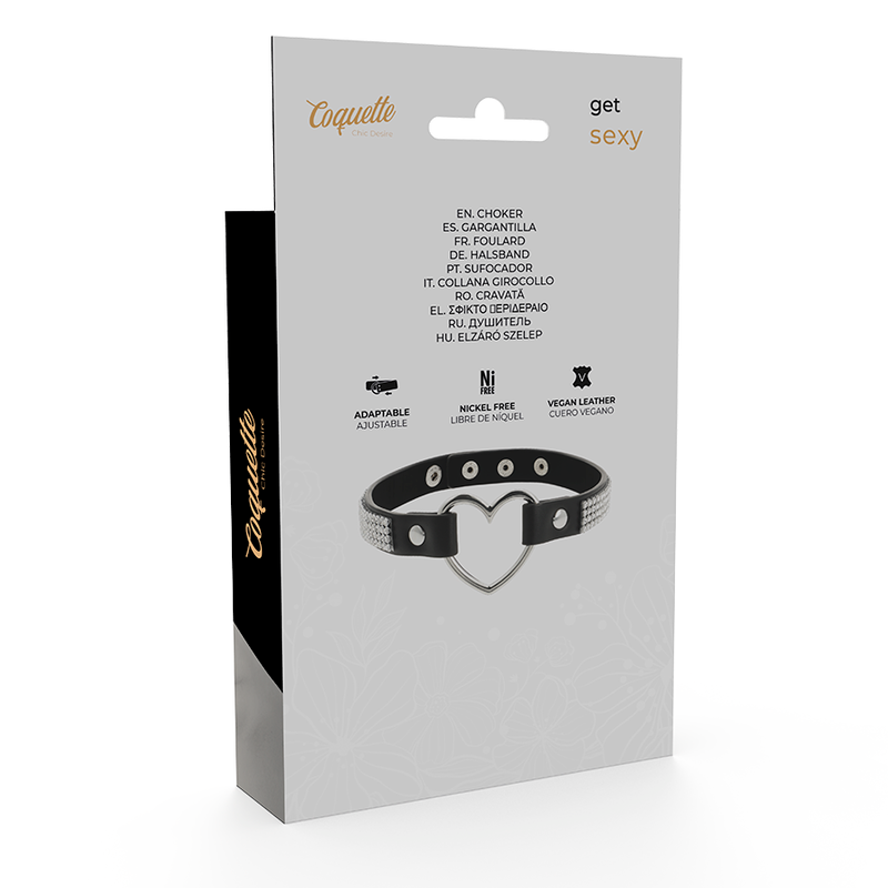 COQUETTE CHIC DESIRE – Choker en cuir vegan cœur