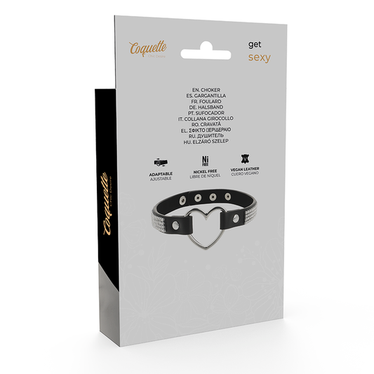 COQUETTE CHIC DESIRE – Choker en cuir vegan cœur