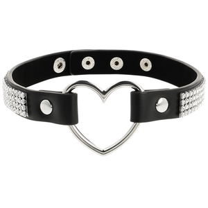 COQUETTE CHIC DESIRE – Choker en cuir vegan cœur