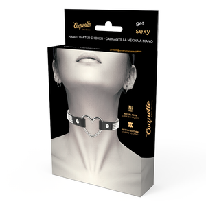 COQUETTE CHIC DESIRE – Choker en cuir vegan cœur