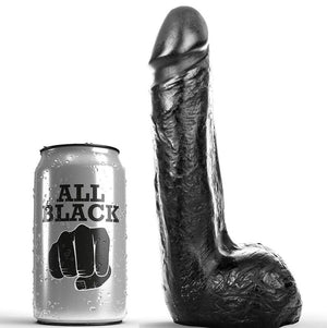 All Black – Gode réaliste noir doux 20 cm
