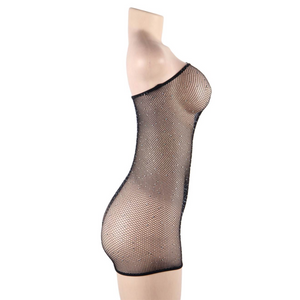 Queen Lingerie – Robe résille avec strass S/L