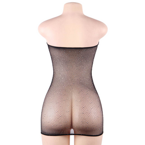 Queen Lingerie – Robe résille avec strass S/L