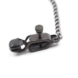 Ohmama Fetish – Pinces métalliques avec chaîne noire