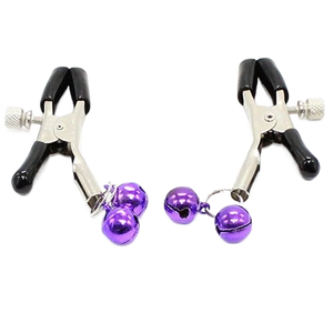 OHMAMA FETISH - Pinces à tétons AVEC CLOCHE LILAS
