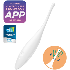 Satisfyer – Vibrateur pointe de clit twirling joy blanc