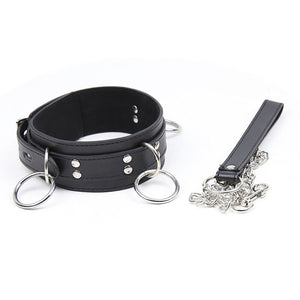 Ohmama Fetish – Collier de soumission avec 3 anneaux
