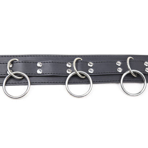 Ohmama Fetish – Collier de soumission avec 3 anneaux