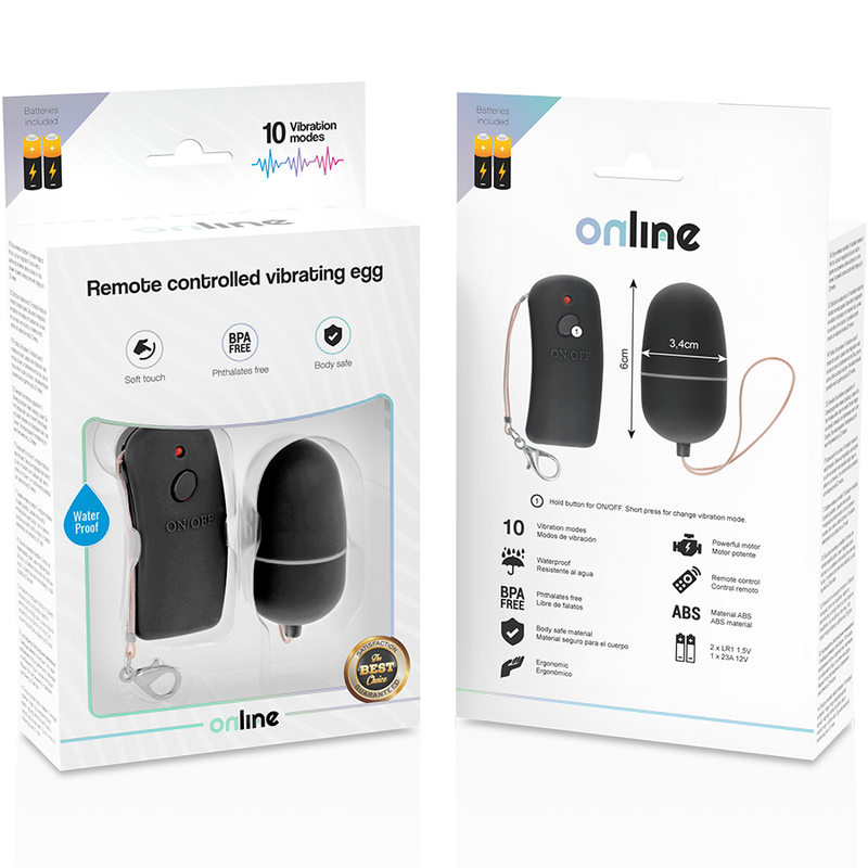 ONLINE - HUEVO VIBRADOR WITH REMOTE CONTROL BLACK