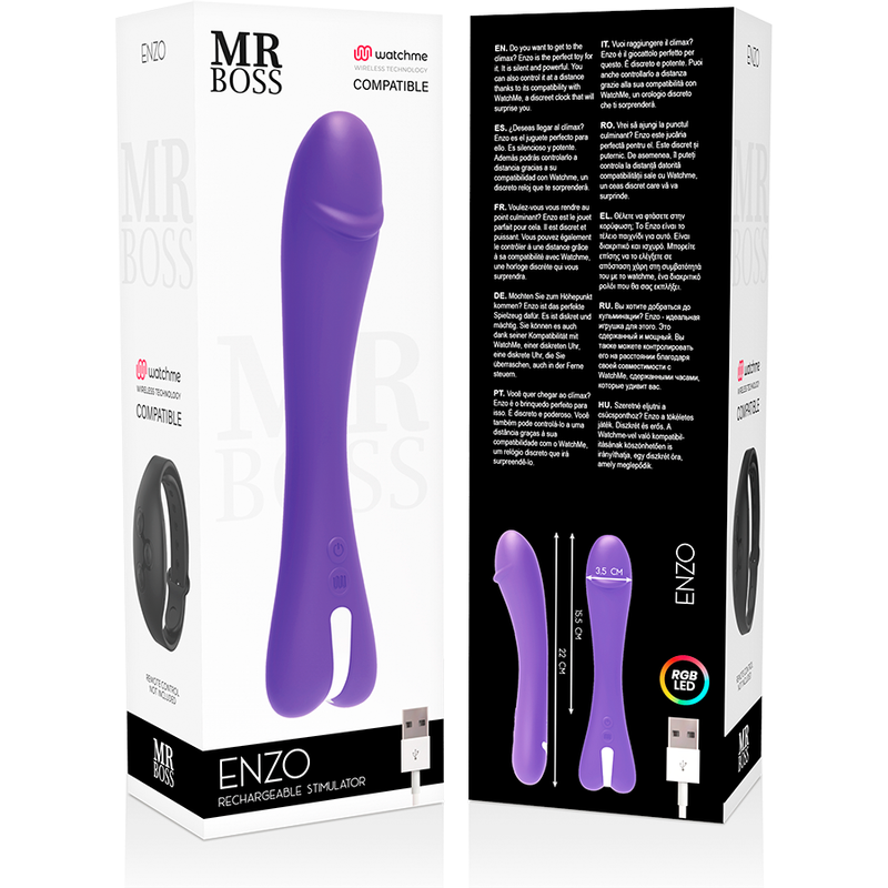 MR BOSS - ENZO VIBRADOR COMPATIBEL MET WATCHME DRAADLOZE TECHNOLOGIE
