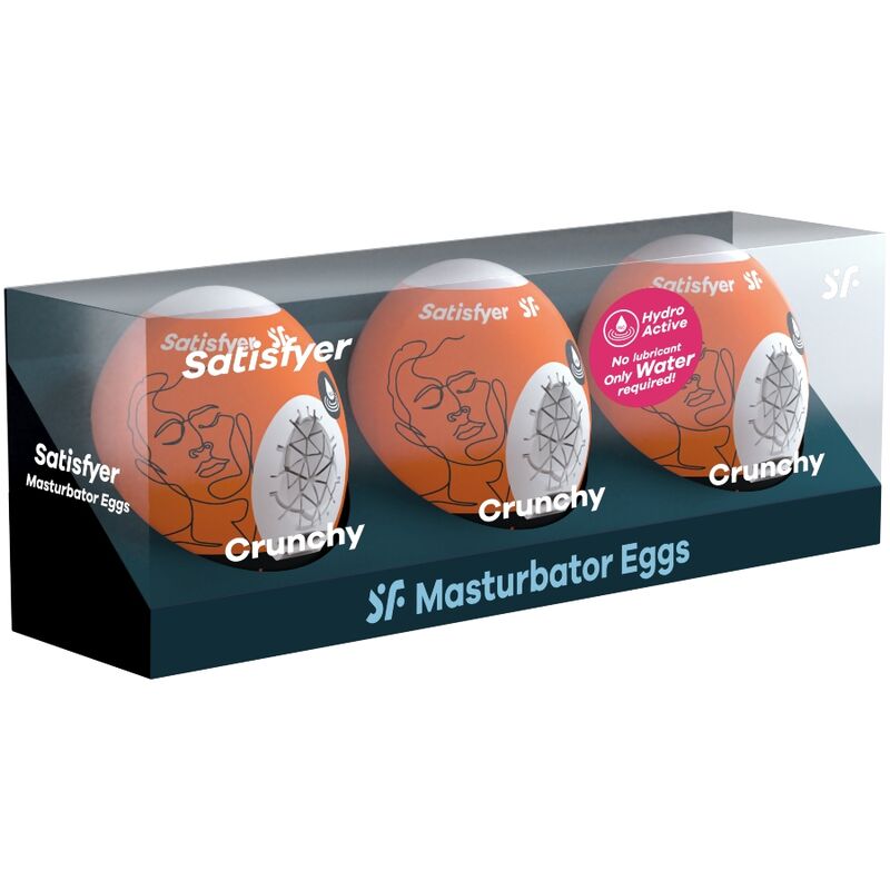 SATISFYER - 3 HUEVOS MASTURBADORES NAUGHTY, SAVAGE &amp; CRUNCHY