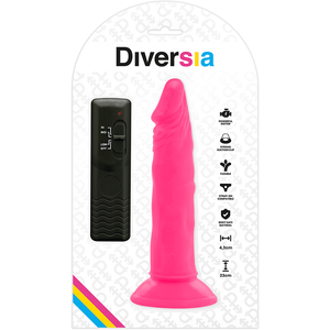 Diversia – Dildo souple avec vibration rose 23 cm -o- 4.3 cm
