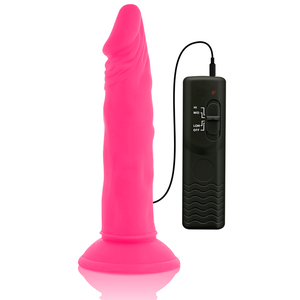 Diversia – Dildo souple avec vibration rose 23 cm -o- 4.3 cm