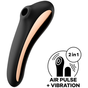 Satisfyer – Vibrateur dual kiss air pulse noir