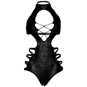 Body sans couture en dentelle à découpes et lanières