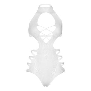 Leg Avenue – Body bretelles découpée taille unique - blanc