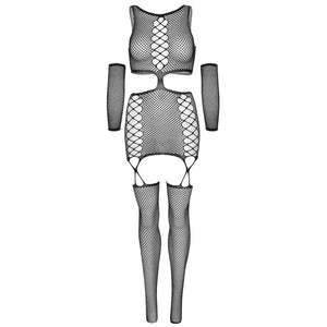 Leg Avenue – Robe jarratière avec gants taille unique
