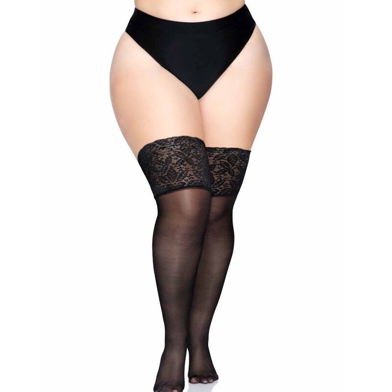 Leg Avenue – Stay ups sheer cuisses haute taille plus