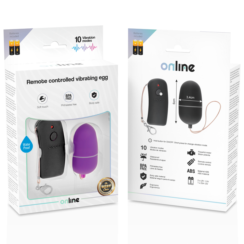 ONLINE - HUEVO VIBRADOR WITH MANDO CONTROL REMOTO LILA