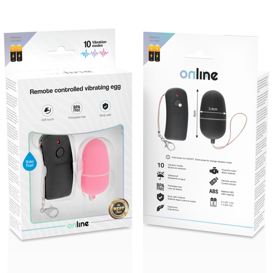 ONLINE - HUEVO VIBRADOR WITH MANDO CONTROL REMOTO ROSA