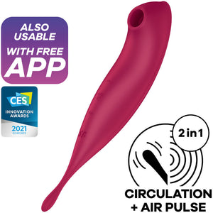 Satisfyer – Application de stimulateur et vibrateur twirling pro+ vert