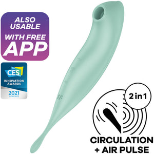 Satisfyer – Application de stimulateur et vibrateur twirling pro+ vert