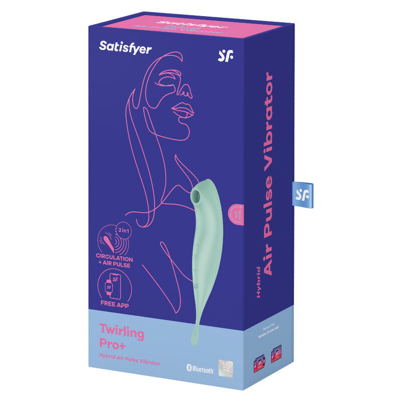 SATISFYER - TWIRLING PRO+ ESTIMULATOR Y VIBRADOR APP GREEN