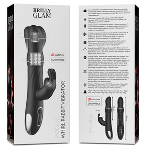 Vibrateur et rotateur brilly glam moebius rabbit compatible avec la technologie sans fil watchme