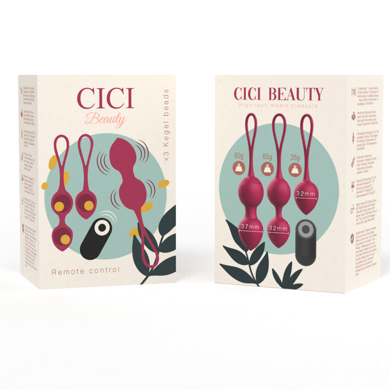 CICI BEAUTY - PREMIUM SILICONEN 3 VIBRERENDE KEGELKRALEN MET AFSTANDSBEDIENING