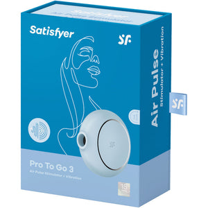 Satisfyer – Stimulateur et vibrateur double air pulse pro to go 3 bleu