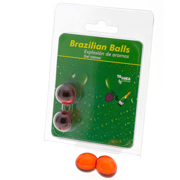 Taloka – 2 boules brésiliennes gel intime fraises & champagne