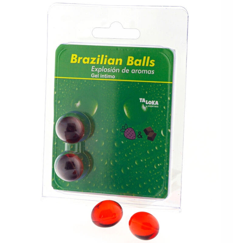Taloka – 2 boules brésiliennes gel intime fraise & chocolat