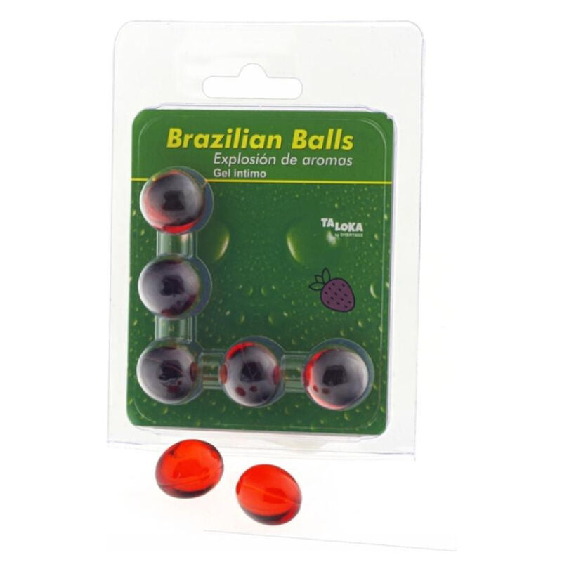 Taloka – 5 boules brésiliennes gel intime fraise
