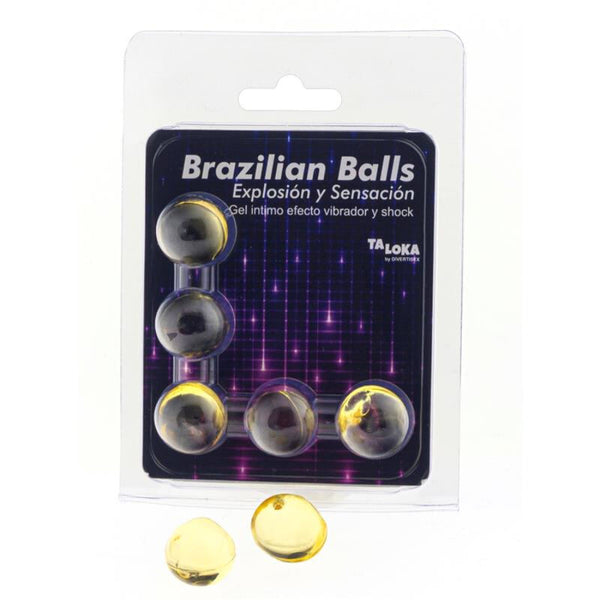 Taloka – 5 balles brésiliennes vibrant & effet de choc gel excitant