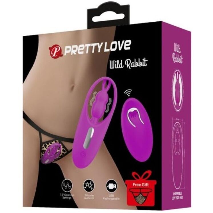 PRETTY LOVE - WILD KONIJN SCHATTER VOOR BRAGUITA MET AFSTANDSBEDIENING LILA