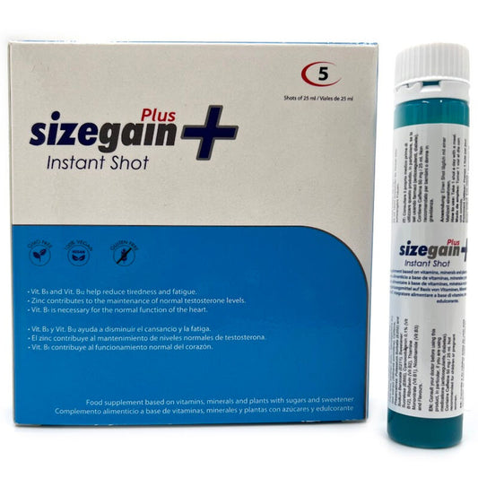 500 COSMETICS - SIZEGAIN PLUS INSTANT SHOT VIGORIZANTE MASCULINO 5 UNITS