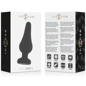 Intense – Plug anal pipo L silicone noir 13 cm