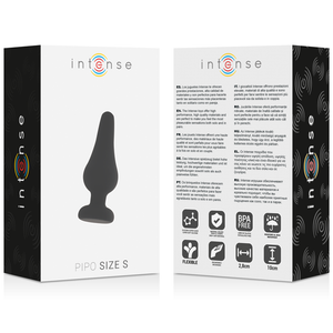 Intense – Plug anal pipo S silicone noir 9,8 cm
