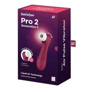 Pro 2 Génération 3 - Double Air Pulse Vibrator - Liquid Air - Rouge Vin