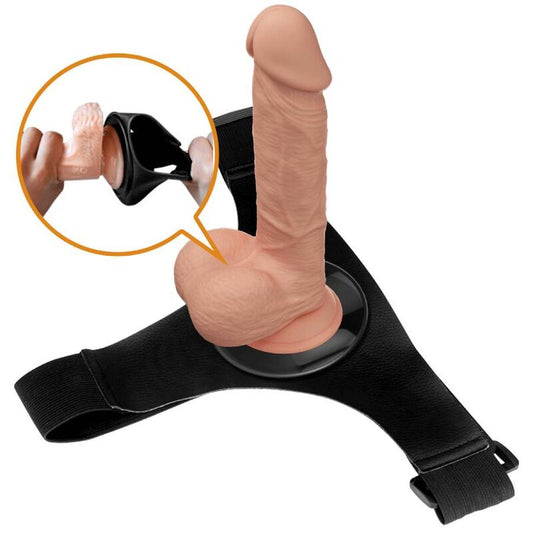 PRETTY LOVE - HARNESS BRIEFS ARNÉS UNIVERSAL WITH DILDO JERRY 21.8 CM NATURAL