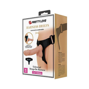 Pretty Love – Slip harnais harnais universel avec gode jerry 21,8 cm naturel