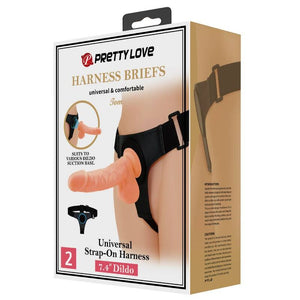 Pretty Love – Harnais slips harnais universel avec gode tom 20 cm naturel
