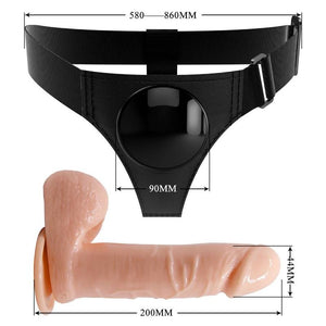Pretty Love – Harnais slips harnais universel avec gode tom 20 cm naturel