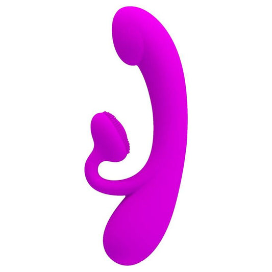 MOOIE LIEFDE - OPRECHTE VIBRADOR EN SUCCIONADOR DE CLITORIS SILICONE MORADO