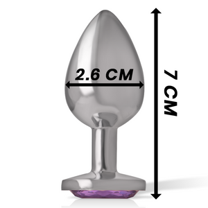 Intense – Plug anal en métal aluminium avec cristal violet taille S