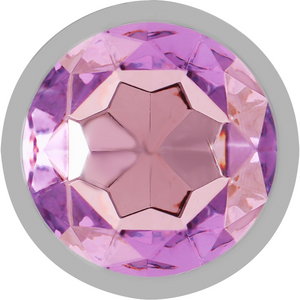 Intense – Plug anal en métal aluminium avec cristal violet taille S