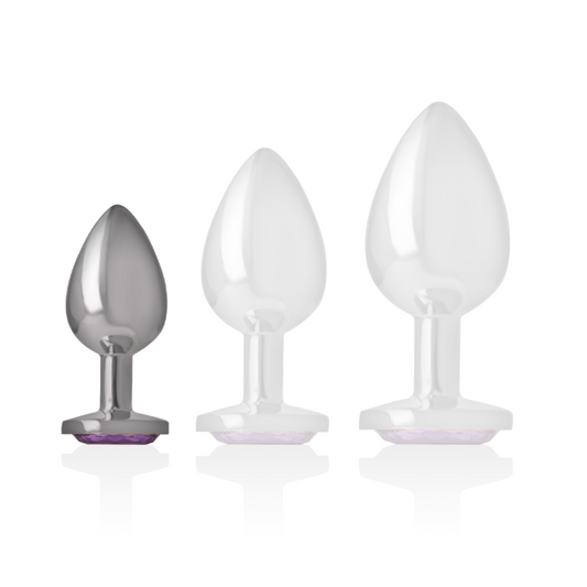 INTENSE - ALUMINUM METAL ANAL PLUG WITH VIOLETA CRYSTAL TALLA S