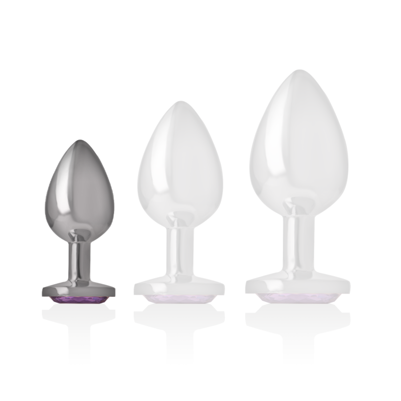 INTENSE - ALUMINUM METAL ANAL PLUG WITH VIOLETA CRYSTAL TALLA S