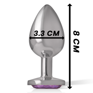 Intense – Plug anal en métal aluminium avec cristal violet taille M