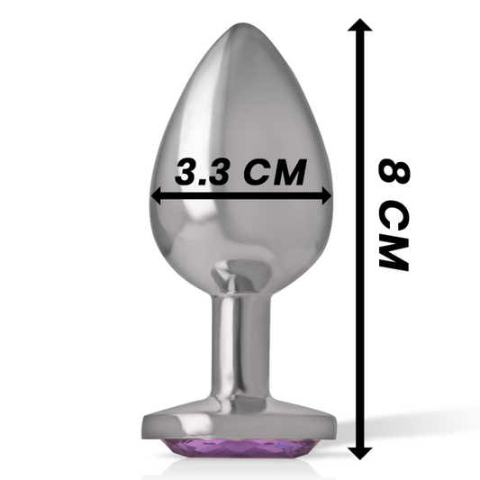 INTENSE - ALUMINUM METAL ANAL PLUG WITH CRYSTAL VIOLETA TALLA M